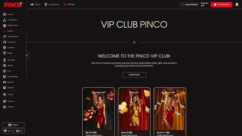 Pinco Casino — VIP section
