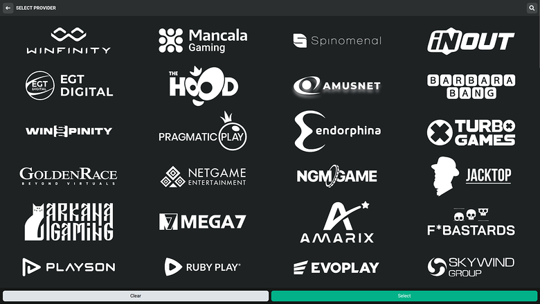 PlanBet Casino — Games by studio