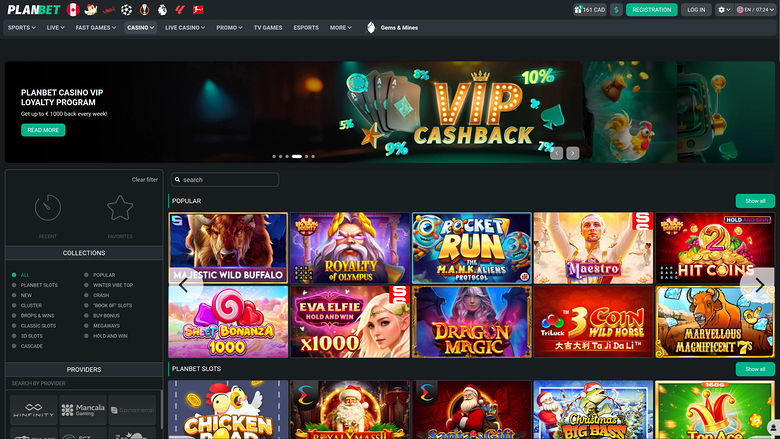PlanBet Casino — Homepage