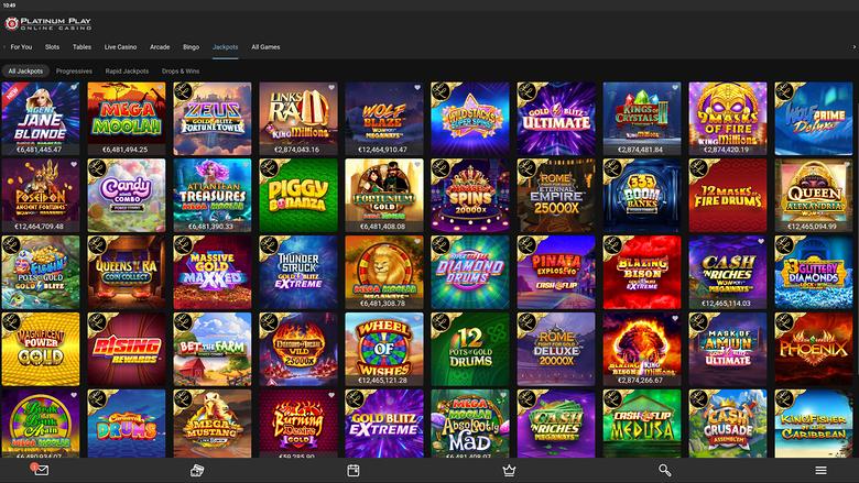 Platinum Play Casino — Jackpot games