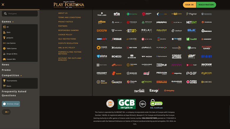 Play Fortuna Casino — Games by studio