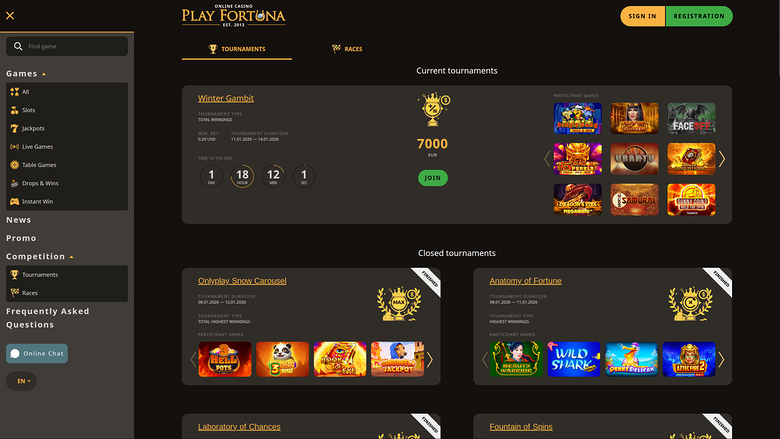 Play Fortuna Casino — Tournaments