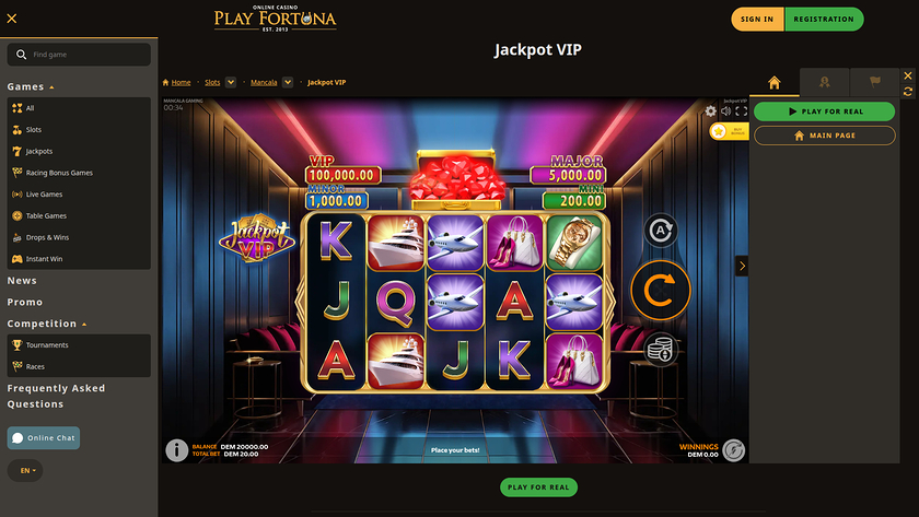 Play Fortuna Casino — VIP section