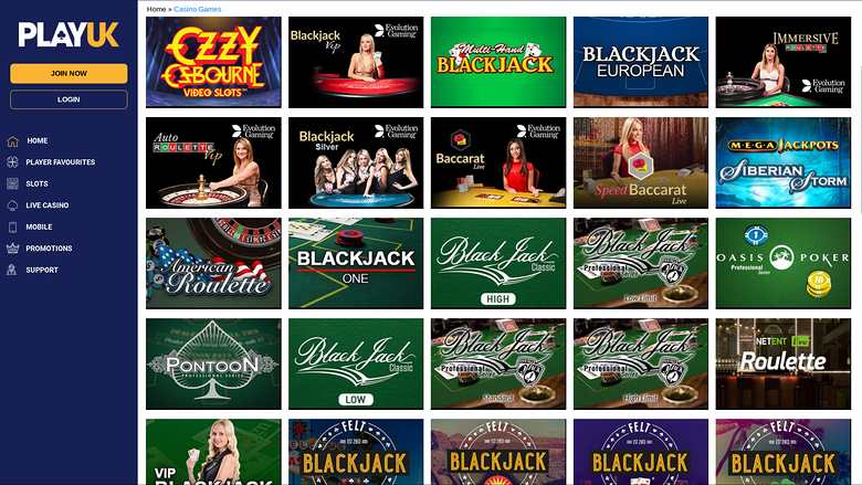 Play UK Casino — Games lobby