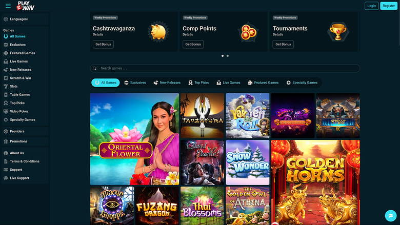 Play2Win Casino — Homepage