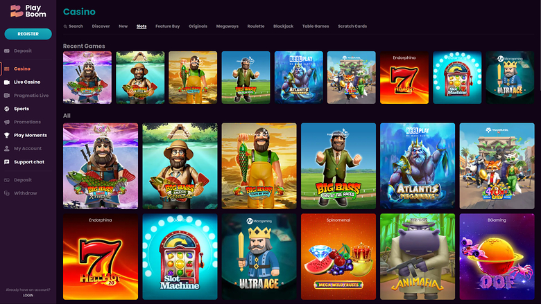 Playboom Casino — Games lobby