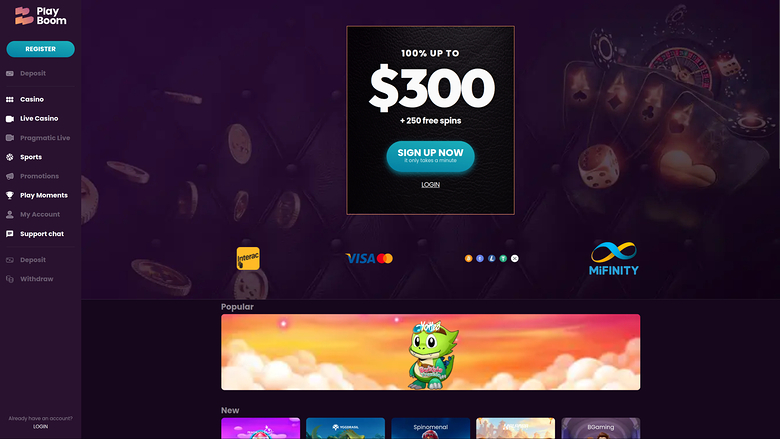 Playboom Casino — Homepage