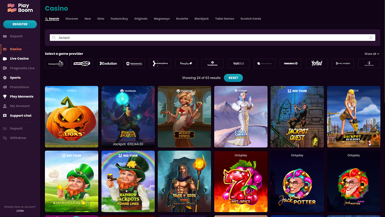 Playboom Casino — Jackpot games