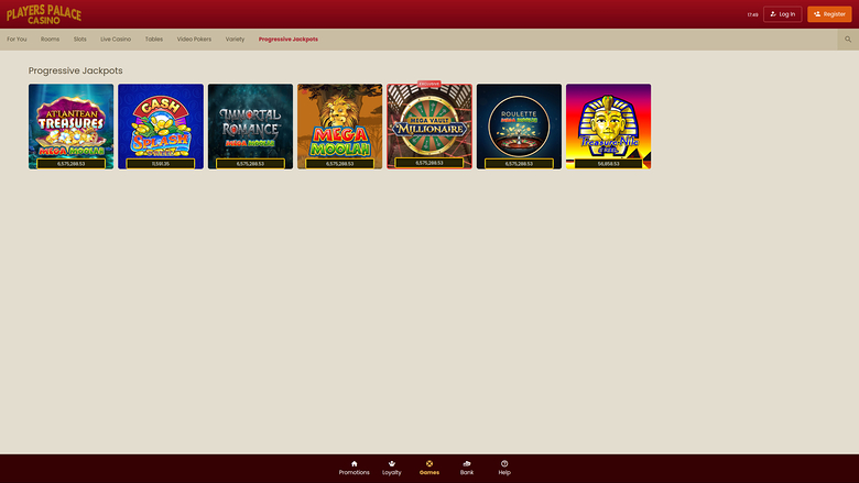 Players Palace Casino — Jackpot games