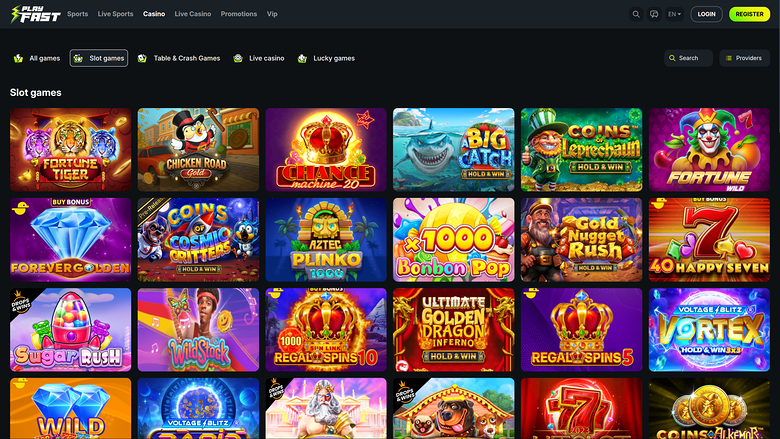 PlayFast Casino — Games lobby