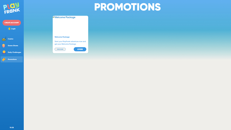 PlayFrank Casino — Promotions page