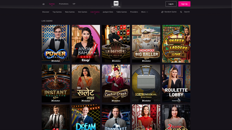 Playgrand Casino — Live dealer lobby