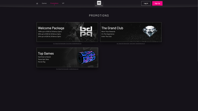 Playgrand Casino — Promotions page