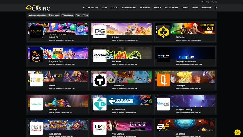 Playhub Casino — Games by studio