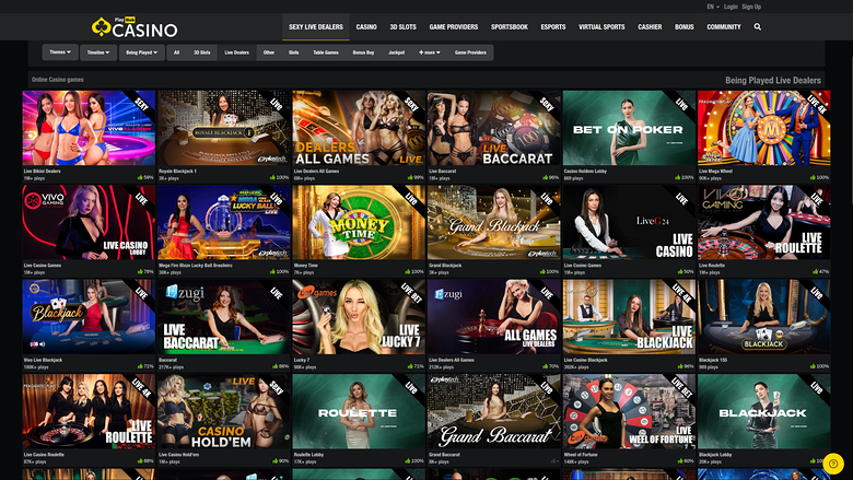 Playhub Casino — Live dealer lobby