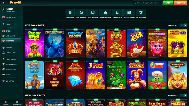 Playio Casino — Jackpot games