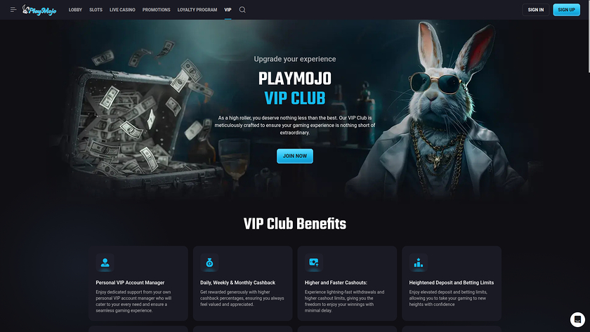 PlayMojo Casino — VIP section