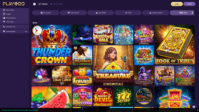PlayOro — Games lobby
