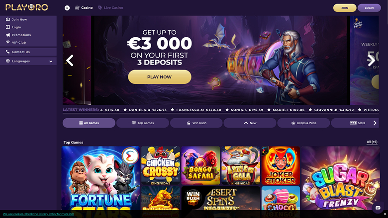 PlayOro — Homepage