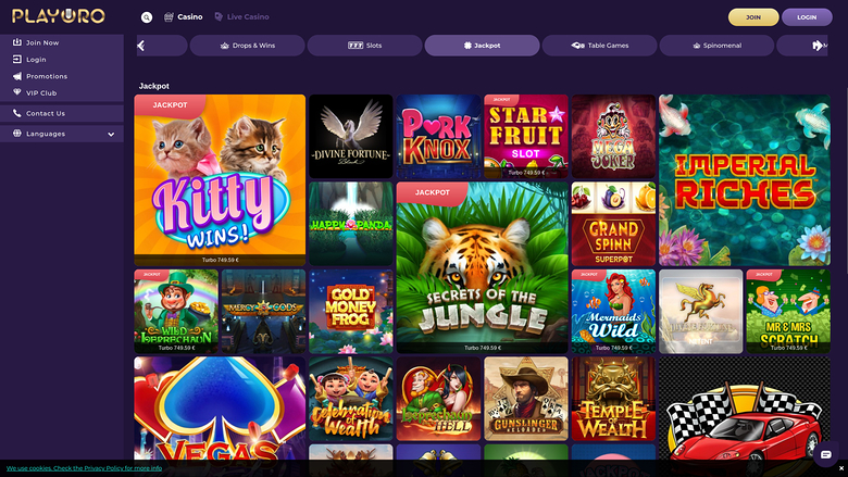 PlayOro — Jackpot games