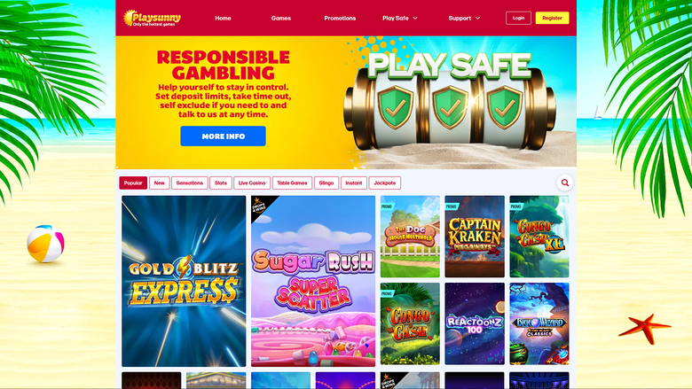 PlaySunny Casino — Homepage