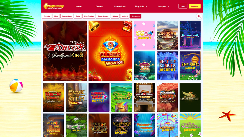 PlaySunny Casino — Jackpot games