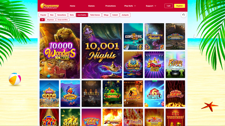 PlaySunny Casino — Live dealer lobby