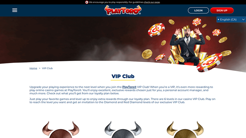 PlayToro Casino — VIP section