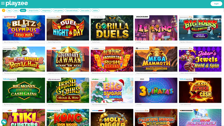 PlayZee Casino — Games lobby