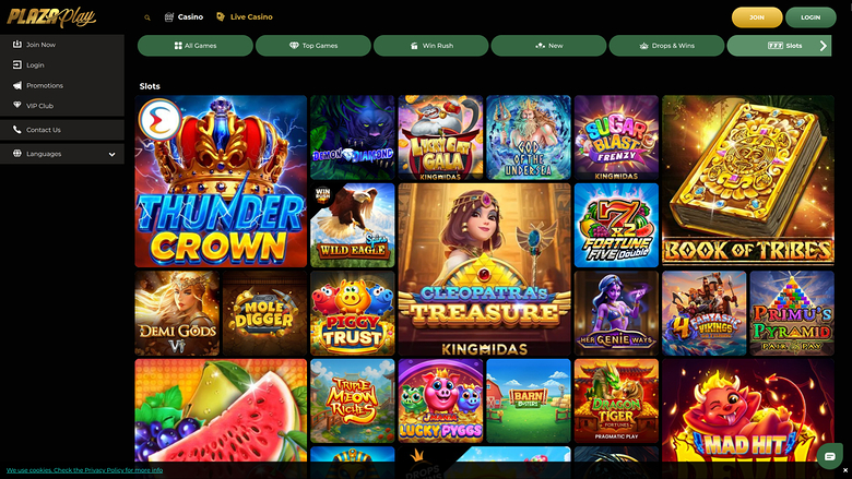 PlazaPlay Casino — Games lobby