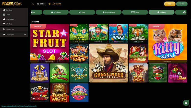 PlazaPlay Casino — Jackpot games