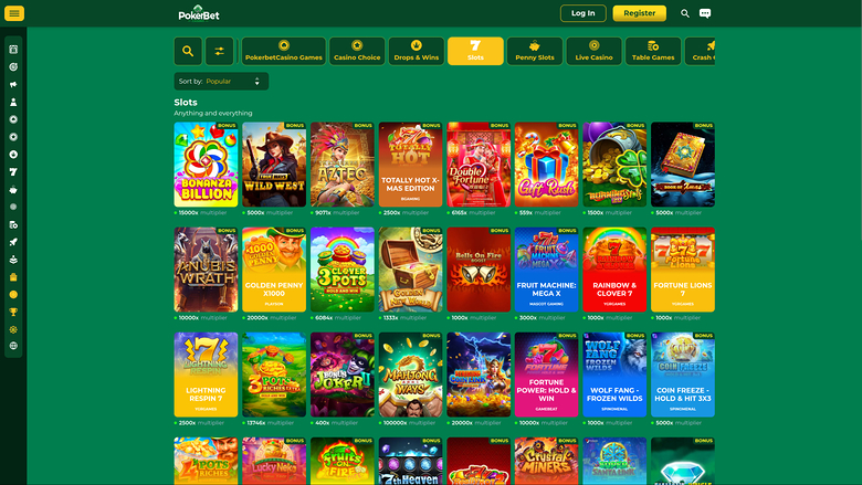 PokerBet Casino — Games lobby
