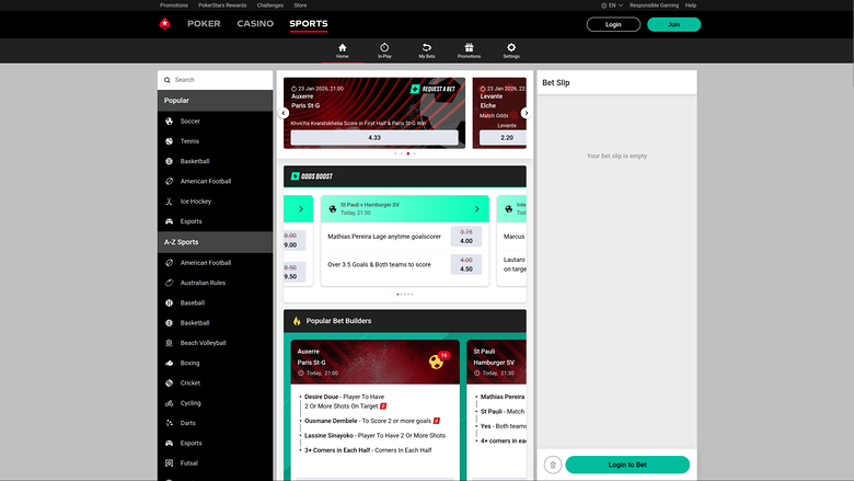 PokerStars — Sportsbook