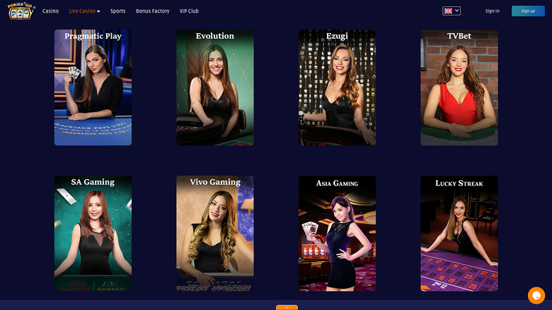 Pokies2Go Casino — Live dealer lobby