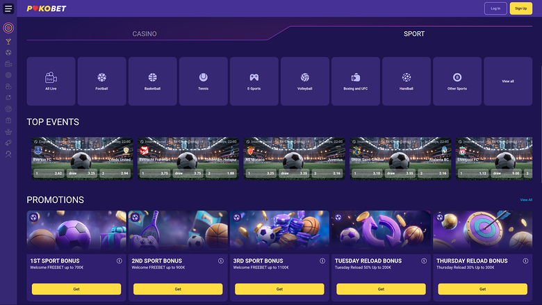 PokoBet Casino — Sportsbook