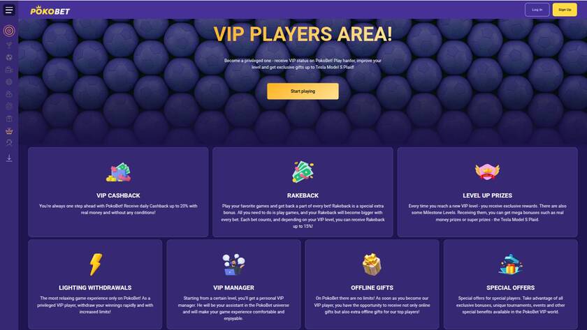 PokoBet Casino — VIP section