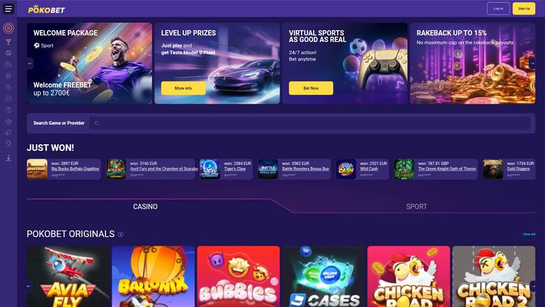 PokoBet Casino — Homepage