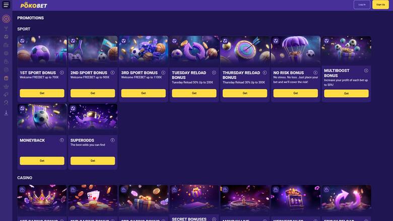 PokoBet Casino — Promotions page