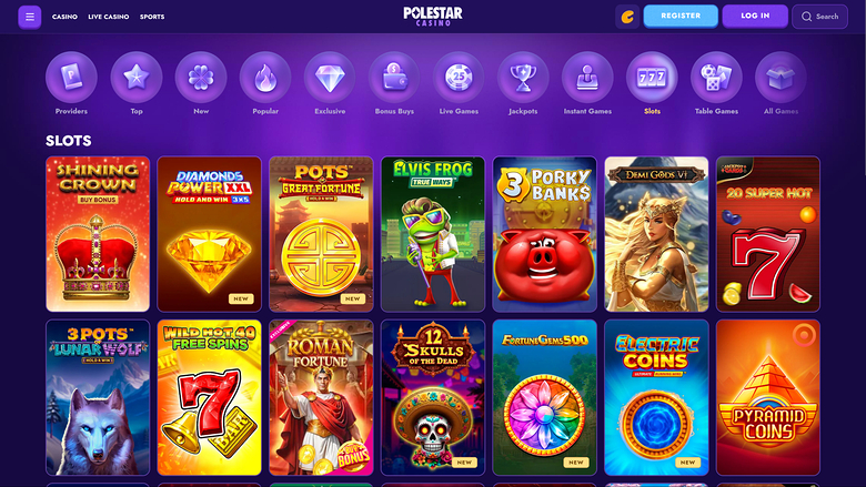 Polestar Casino — Games lobby