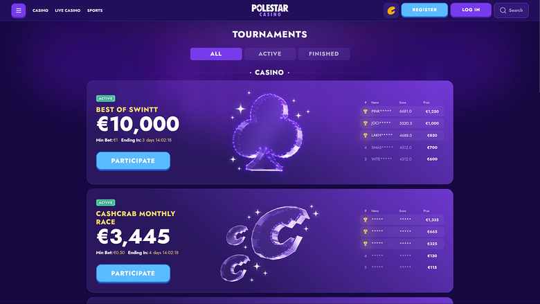 Polestar Casino — Tournaments