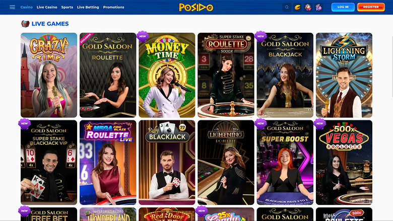 Posido Casino — Live dealer lobby
