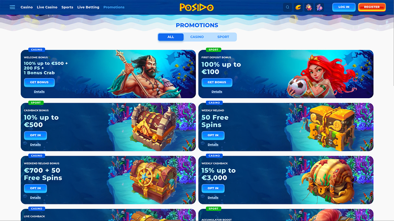 Posido Casino — Promotions page