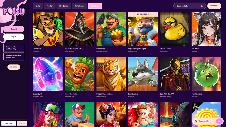 Possu Casino — Games lobby