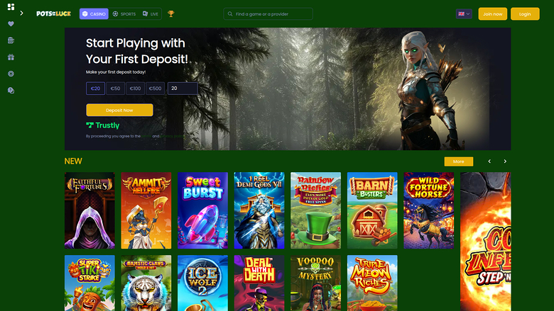 Pots of Luck Casino — Homepage