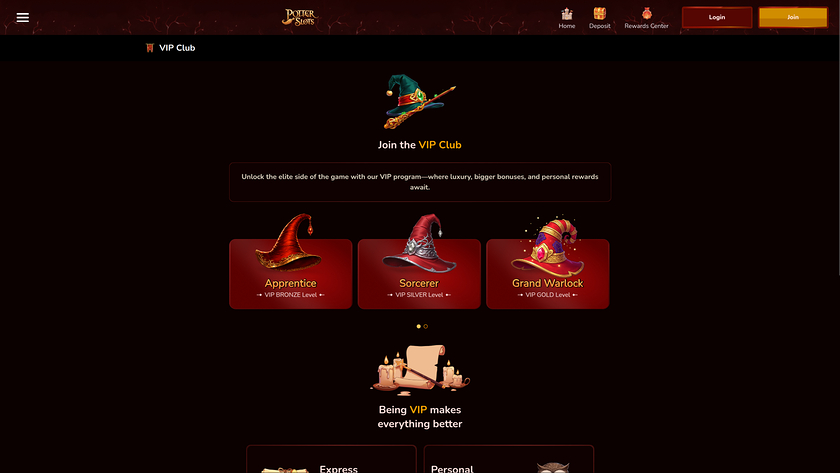 Potter Slots Casino — VIP section