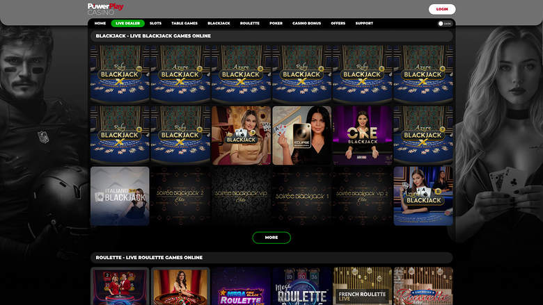PowerPlay Casino — Live dealer lobby