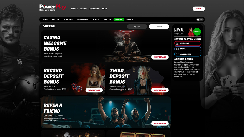 PowerPlay Casino — Promotions page