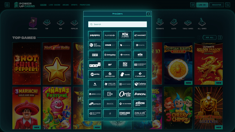 PowerUp Casino — Games by studio