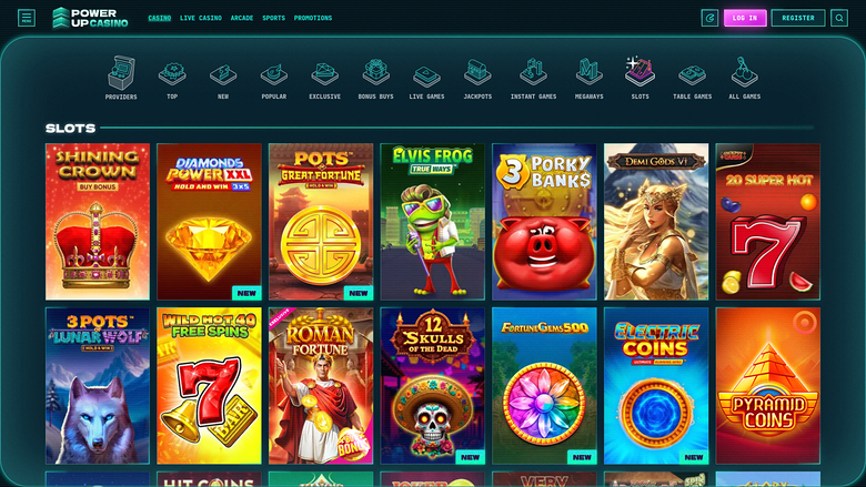 PowerUp Casino — Games lobby