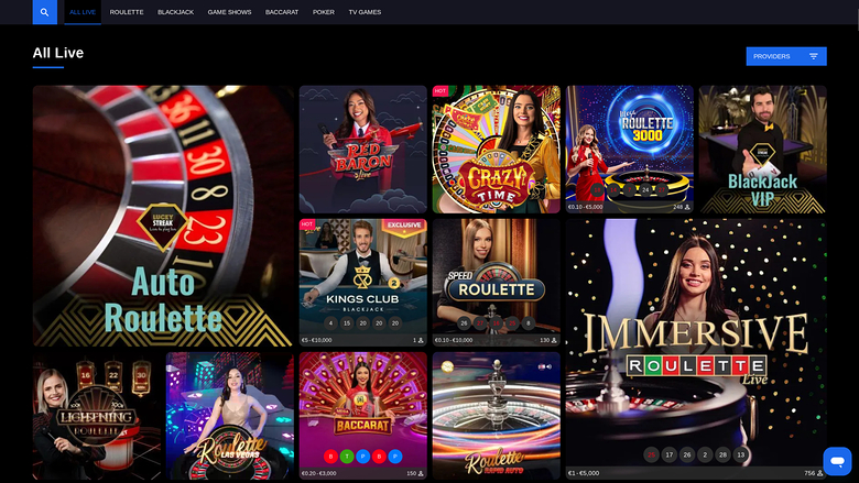 Pribet Casino — Live dealer lobby